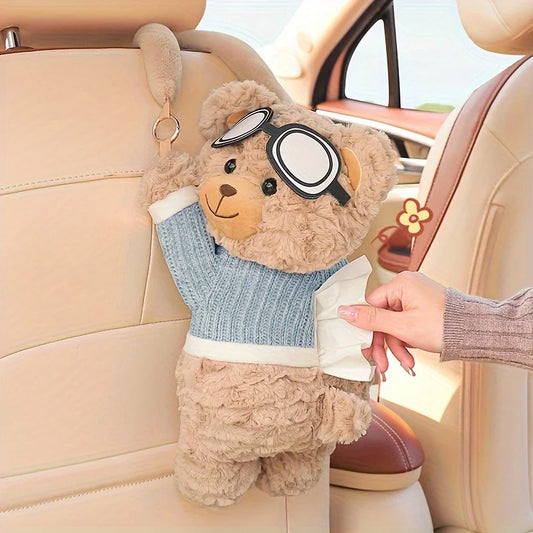 Car Bear Hanging Tissue Box